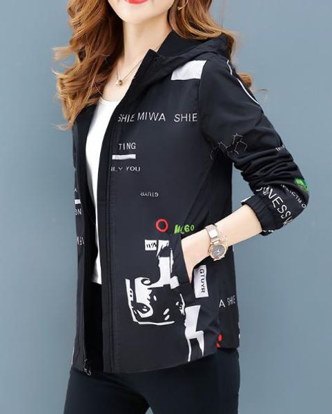 

double-sided wear women's jacket new korean version loose baseball uniform casual large size women jackets coat m-4xl, Black;brown