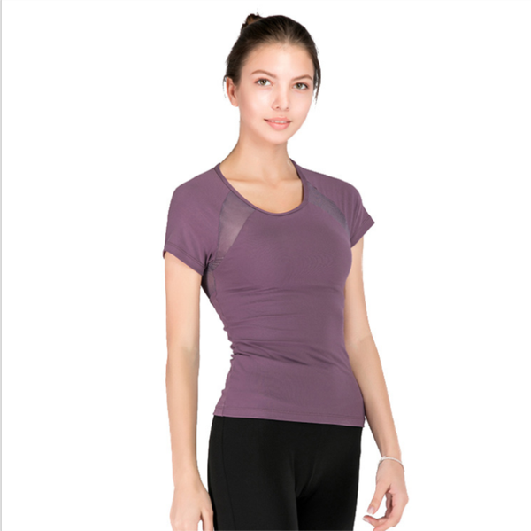 

gym clothing fitness activewear yoga women sportswear women's o neck short sleeve solid quick dry workout, White;red