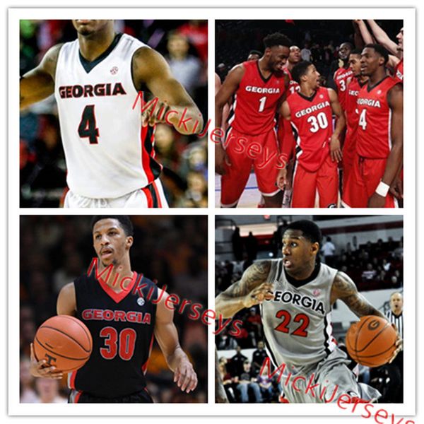 

Mens Custom NCAA Georgia Bulldogs Basketball Jersey Connor O'Neill Amanze Ngumezi Mike Edwards Nicolas Claxton TeShaun Hightower UGA Jersey