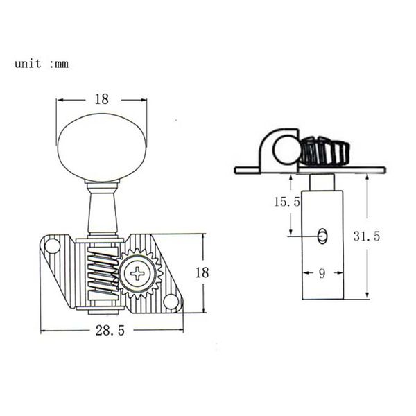 

3r3l machine heads string tuning pegs tuner oval button for classical guitar parts