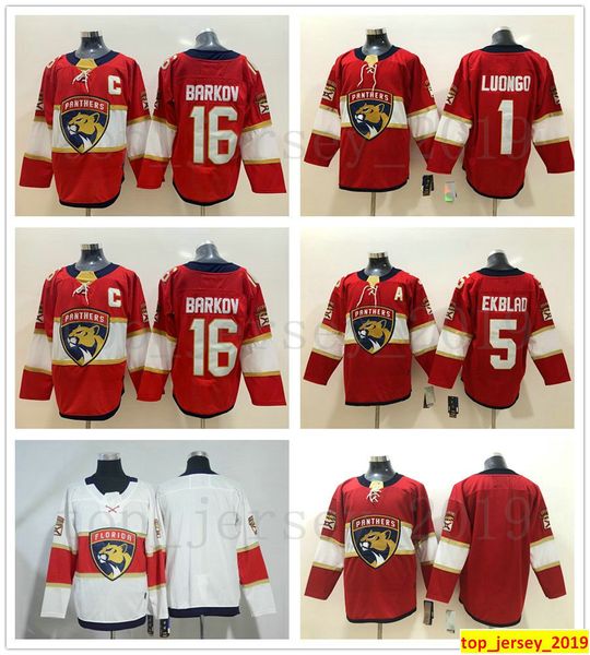 

new style florida panthers hockey 1 roberto luongo jersey home red white blank 5 aaron ekblad 16 aleksander barkov jerseys stitched c patch, Black;red