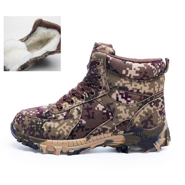 

men's boots winter thick plush men's snow boots shoes winter warm non-slip shoes fashion ankle botas hombre, Black