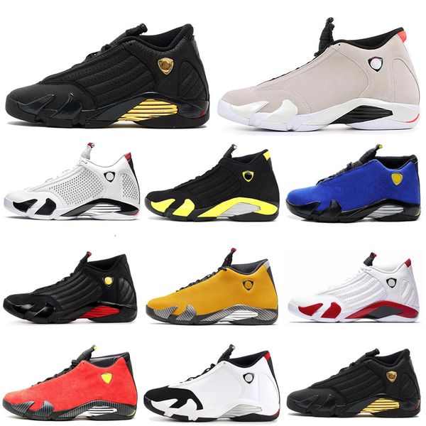 

2019 мужчины баскетбол обувь 14 14s обратный gold red candy cane последний выстрел черный toe desert sand thunder dmp suede спорт кроссовки