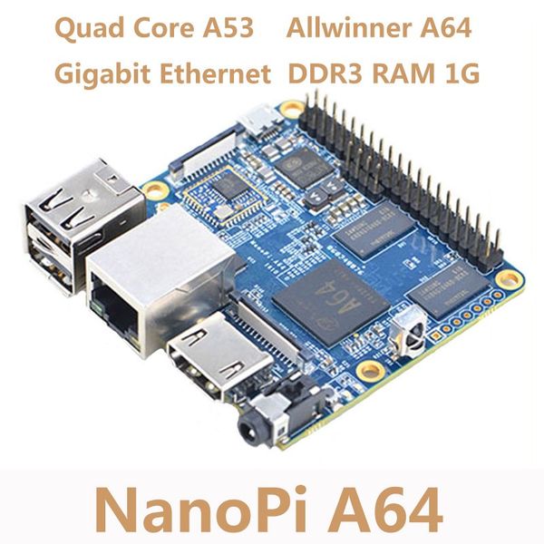 Freeshipping NanoPi Allwinner A64 Entwicklungsboard Quad-Core Cortex-A53 Onboard Gigabit Ethernet Karte WiFi AXP803 Super Raspberry Pi NP006