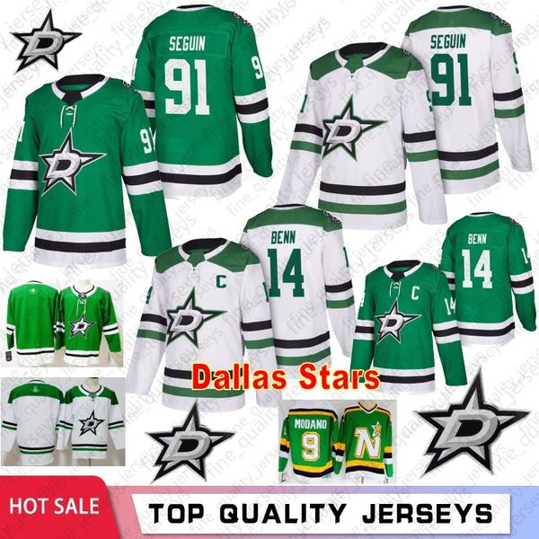 

91 Tyler Seguin 14 Jamie Benn Dalla Stars Hockey Jerseys Retro 9 Modano Size M-XXXL In Stock Ice Hockey Wear High Quality