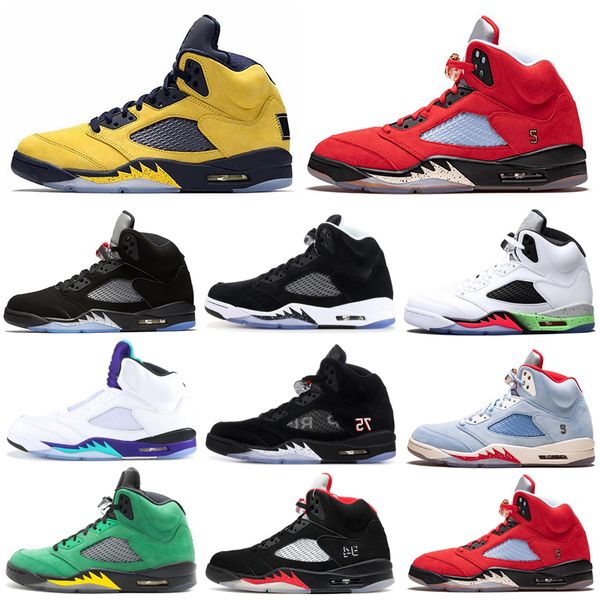 

5 5s Men Basketball Shoes TROPHY ROOM Michigan Laney PSG Suede Camo Wings Space Jam Mens Trainers Sports Sneakers 7-13 Drop Shipping