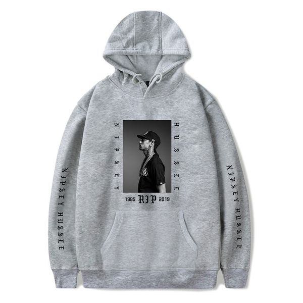 

nipsey hussle hoodie printed gray sleeve streetwear harajuku rapper hussle sweatshirt hip 4xl hop nipsey sweatshirt long tkrka, Black