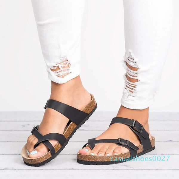 

2019 summer beach sandals women flat sandals slides chaussures femme clog plus size 43 casual flip flops shoes woman c27, Black