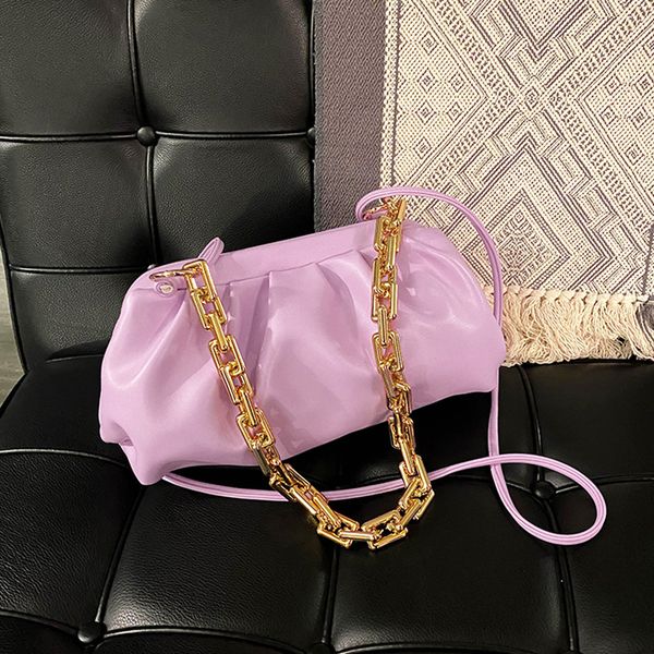 

thick chain shoulder bags for women handbag and purses female crossbody bag soft leather clutch vintage shoulder bag