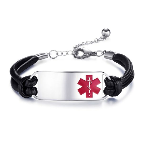

creative stainless steel bracelet with 15 + 5cm extension chain, Black