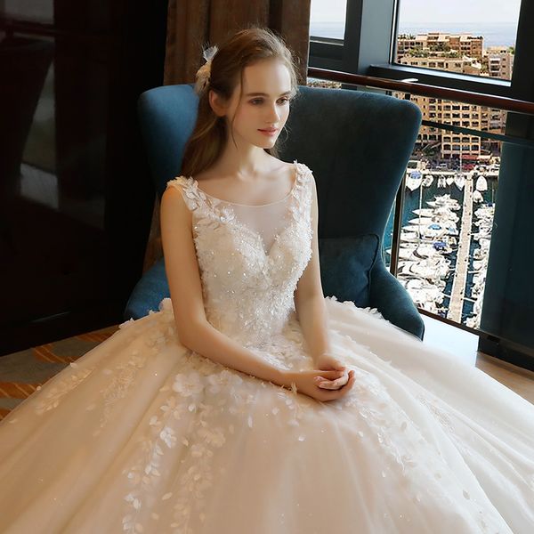 

wedding dress, the new bridal gowns princess dream main v-neck contracted, White