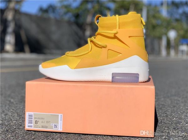 

2019 authentic air fear of god 1 amarillo yellow white ar4237-700 basketball shoes mens fog black light bone frosted spruce orange sneakers
