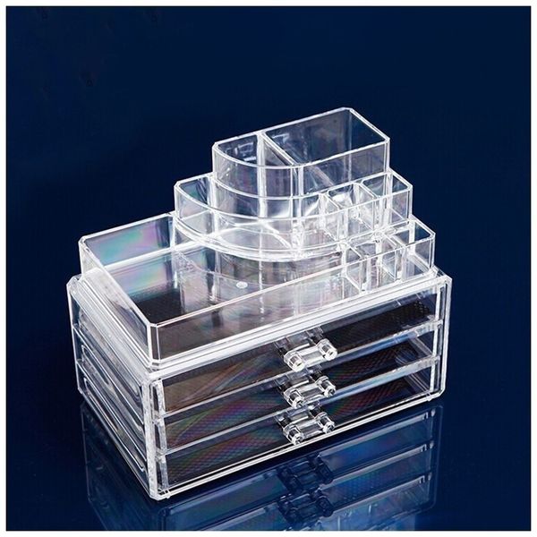 

new shop syu arrivals multi-layer large capacity drawer type transparent cosmetic plastic storage box desk accessories