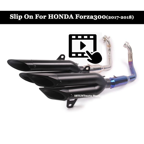 

slip on for forza300 2017 2018 2019 motorcycle exhaust full system escape modified scooter double muffler tip end tube