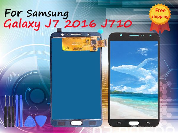 

for samsung galaxy j7 j710 2016 j710fn j710f j710m j710y lcds screen display with touch screen digitizer assembly tft brightness adjustable