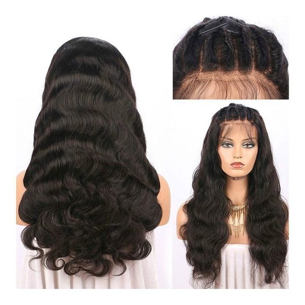 

13x6 lace front human hair wigs peruvian body wave remy hair lace front wigs with baby hair glueless for black women, Black;brown