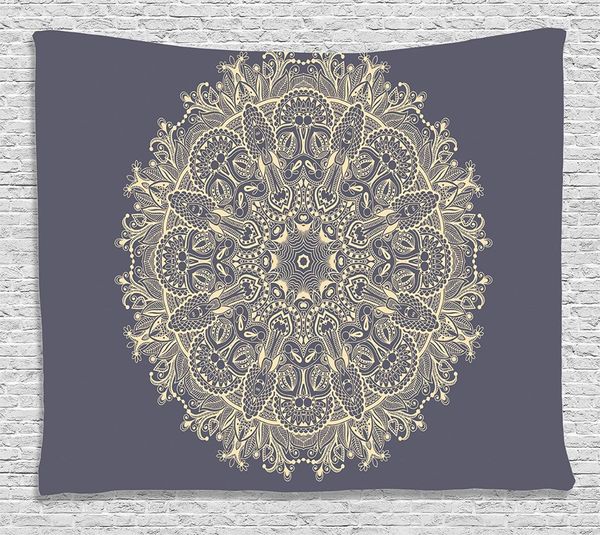 

tapestry by floral mystery deep active love sun moon sign boho art decor wall hanging grey light yellow
