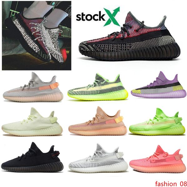 

2020 kanye yecheil yeehu black static 3m reflective mens running shoes cloud true form bred women trainers sport sneakers