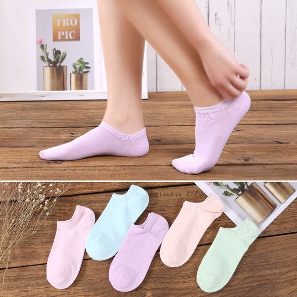 

boat solid color boat cotton women's candy color cotton women's socks liaoyuan socks, Pink;yellow