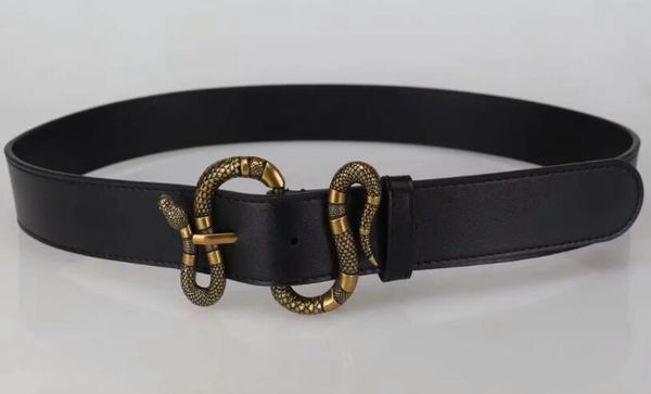 

2019 selling new mens womens black belt genuine leather business belts pure color belt snake pattern buckle belt, Black;brown