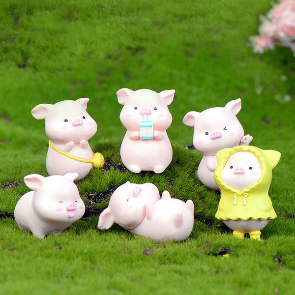 

miniature fortune pig mini cartoon animal decorative craft ornaments keychain accessory micro-landscape fairy garden decoration diy material