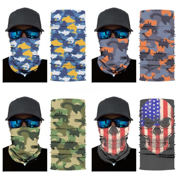 

protection sports bib hip hop flexible skull scarf flag series seamless multi-function magic headband riding face towel #189#892, Blue;black