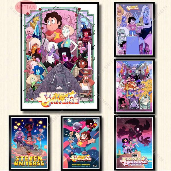 

nt805 poster print steven universe cartoon classic anime comic series painting wall art canvas picture living home room decor