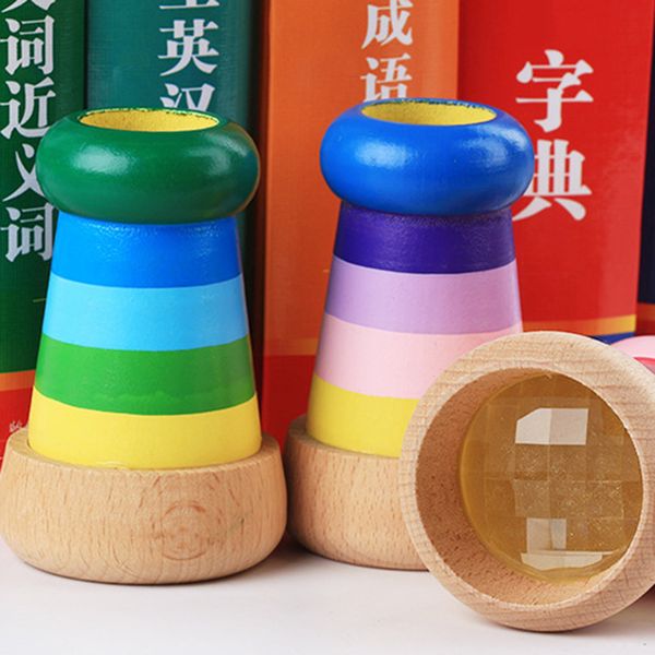

wooden kids bee eye effect kaleidoscope multi prism observation educational toy