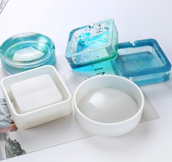 

1pc silicone epoxy diy ashtray silicone diy resin for home decoration, Blue;slivery