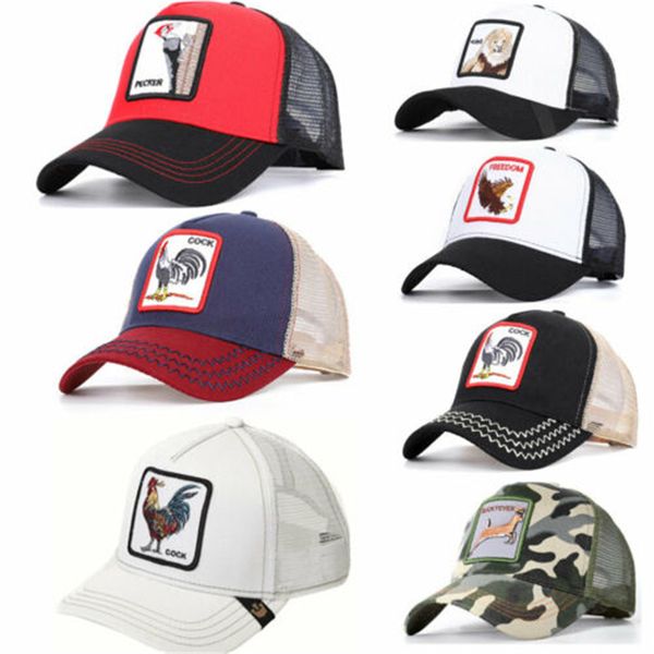 

2019 new bros animal print cap women men baseball cap mesh summmer trucker tiger hat woodpecker lion snapback, Blue;gray