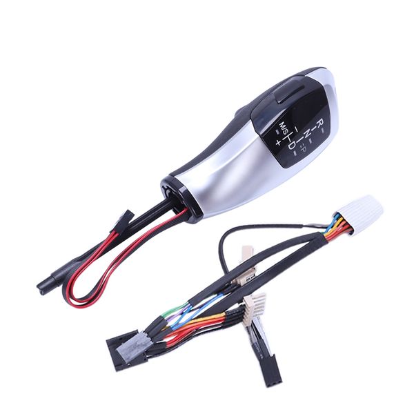

car leather lhd automatic led gear shift knob handle gear knob shifter lever for e46 e60 e61 e63 e64(silver