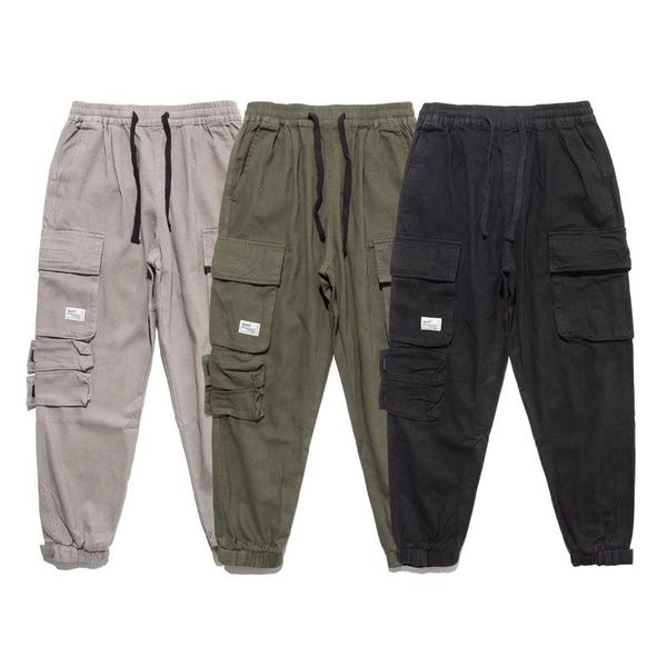 

panda stock shu 2019 new style workwear pants men autumn and winter casual pants loose beam leg harem, White;black