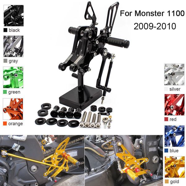 

cnc алюминиевый регулируемая rearsets подножки для 1100 1100s 2009 2010