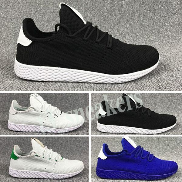 

2018 классический pw фаррелл уильямс стэн смит теннис hu primeknit мужчины женщины повседневная обувь белый зеленый дышащий ходьба повседнев, Black;brown