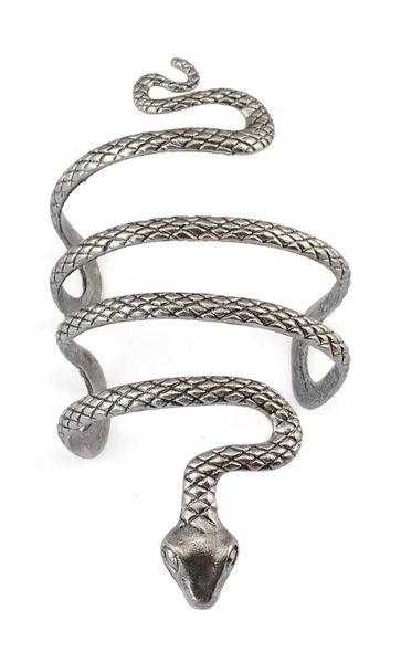 

punk new fashion jewelry vintage silver individuality snake shape open bangle cuff bracelet bohemian women&men charms accessory, Black