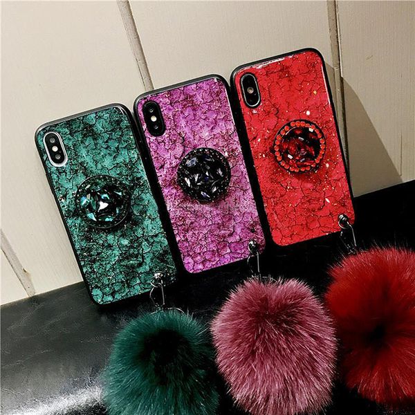 

luxury diamond holder marble glitter bling phone case for iphone11 pro max xr xs max 6 7 8 plus samsung a20 a30 a40 a50 a60 a70