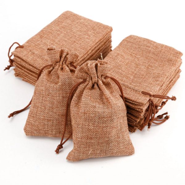 

1000pcs mini jute drawstring burlap bags wedding favors party christmas gift jewelry hessian sack pouches packing storage bag