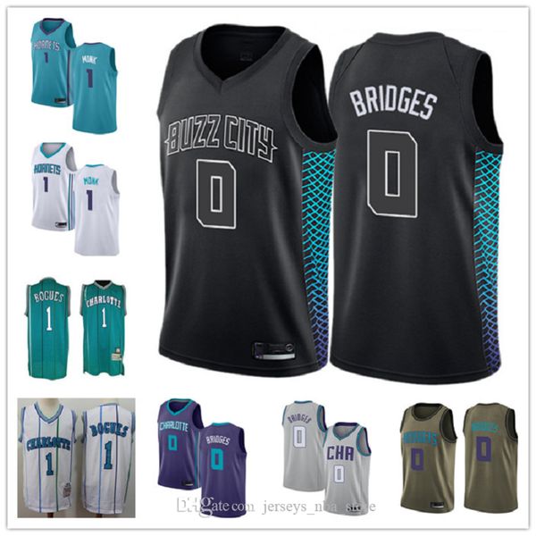 

custom men s youth womens charlotte hornets 0 miles bridges 1 malik monk grey throwback basketball edition nba jersey, Black;red