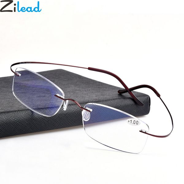 

zilead titanium rimless finished myopia glasses&optical glasse men coating superelastic nearsighted glasses 0to-4.0 diopter, Silver