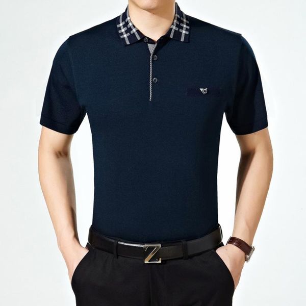 

mens cotton shirt pullover short sleeve for summer solid color fashion business casual bo26122224, White;black