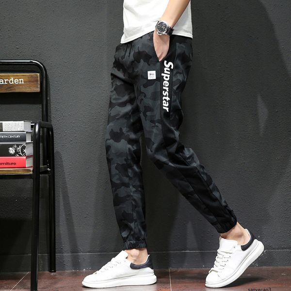 

mens designer casual camouflage sports pants loose leggings fashion clothingh, Black