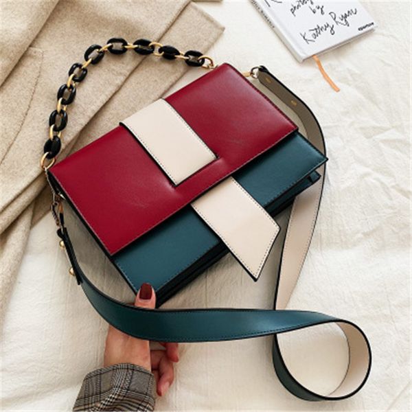

panelled pattern crossbody bags for women 2020 small shoulder messenger bag special belt ladies travel contrast color handbags
