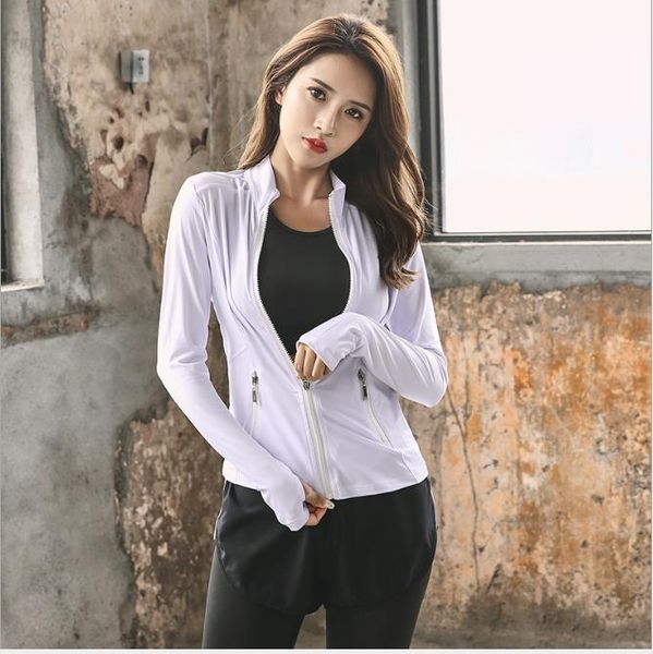 

быстросохнущая и дышащая фитнес-куртка для бега с длинными рукавами, White;black