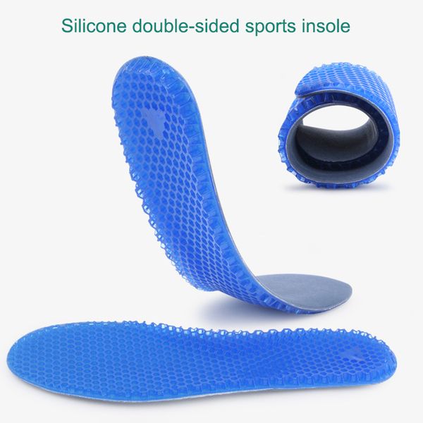 

shoes materials 1 pair size insole silicone massaging insoles pads ortic arch sport shoe gel js26, Black