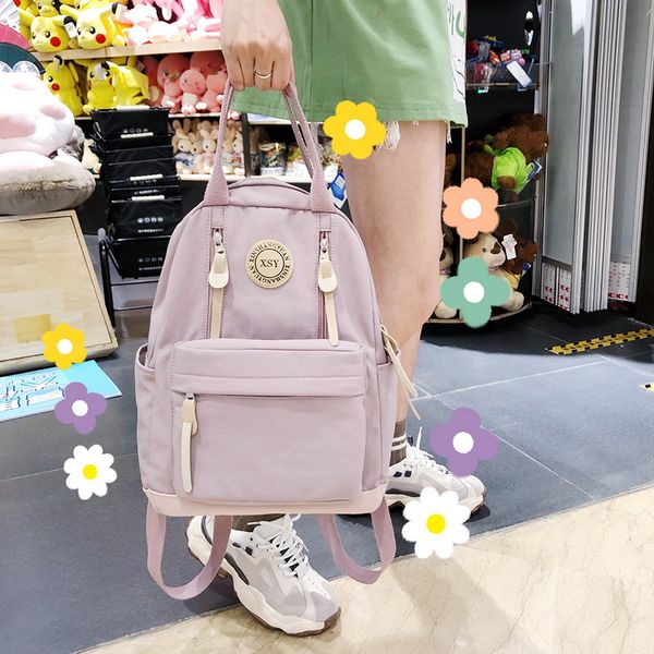 

fashion backpack women backpack solid students shoulder bags bagpack candy colour junior high school bags for teenage girls