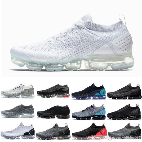 

2019 Fly 1.0 2.0 3.0 Вязаная Флагманская обувь MenWomen Классический тройной белый черный сер