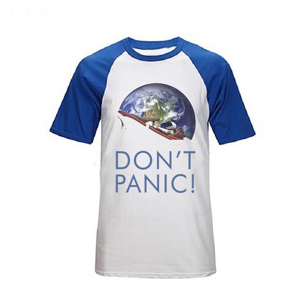 

мужчины хлопок футболка илон маск space x футболка homme не паникуйте tee camiseta новинка человек занимают марс spacex starman футболка про, White;black