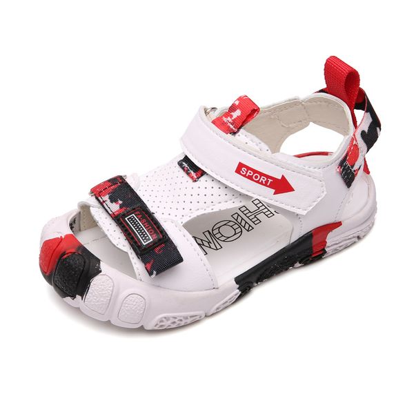 

fashion princess summer leather camouflage sandals baby toddler childrens girls boys kids soft bottom beach shoes 1-  5 6 years, Black;red