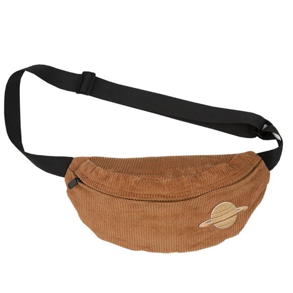 

corduroy velvet fanny pack waist bag cartoon applique embroiery crossbody purse