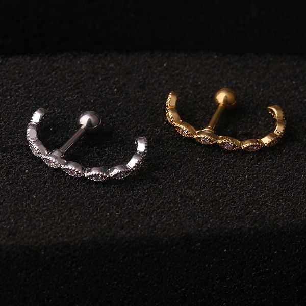 

gold silver color rhinestone zirconia stud earrings ear bone studs stainless steel ball earrings for women girl piercing jewelry, Golden;silver